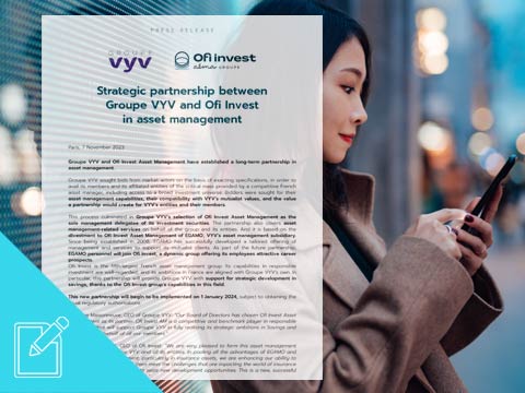 Strategic partnership between Groupe VYV and Ofi Invest in asset management
